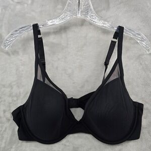 ThirdLove Womens 38C 24/7 Classic Uplift Plunge Bra Black Mesh Microfiber